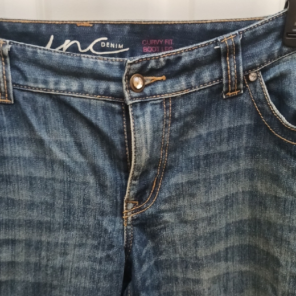 INC International Concepts Women's Classic Blue Straight Leg Jeans - Picture 4 of 13